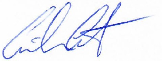 Signature for Giles Catron, Director